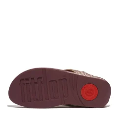 Fit Flop Lulu Shimmerweave Toe-Post Sandals in Brown