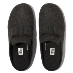 Fit Flop Womens Chrissie II Haus e01 Bow Felt Slippers in Black