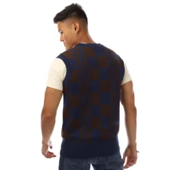 Fred Perry Chequerboard Tank Top in Navy
