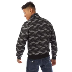 Fred Perry Chevron Striped Track Jacket in Black