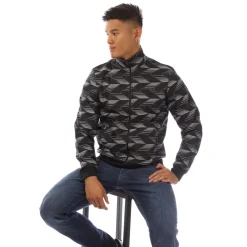 Fred Perry Chevron Striped Track Jacket in Black