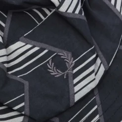 Fred Perry Chevron Stripe Bucket Hat in Black