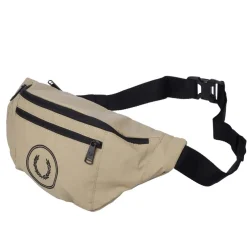 Fred Perry Circle Branded Crossbody Bag in Stone