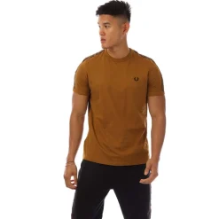 Fred Perry Contrast Tape Ringer T-Shirt in Yellow