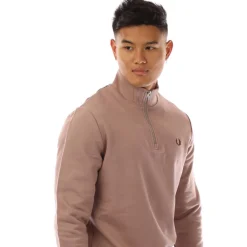 Fred Perry Half-Zip Sweatshirt in Pink