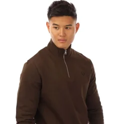 Fred Perry Half-Zip Sweatshirt in Brown