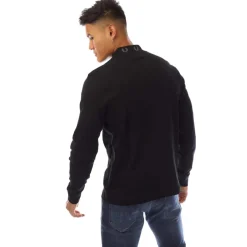 Fred Perry Laurel Wreath Neck Long Sleeve T-Shirt in Black