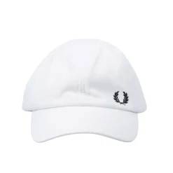 Fred Perry Pique Classic Cap in White Black