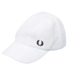 Fred Perry Pique Classic Cap in White Black