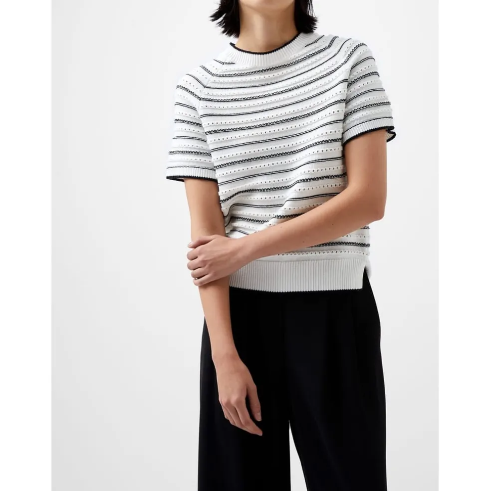 French Connection Crew Neck Regular Fit Sweater in White