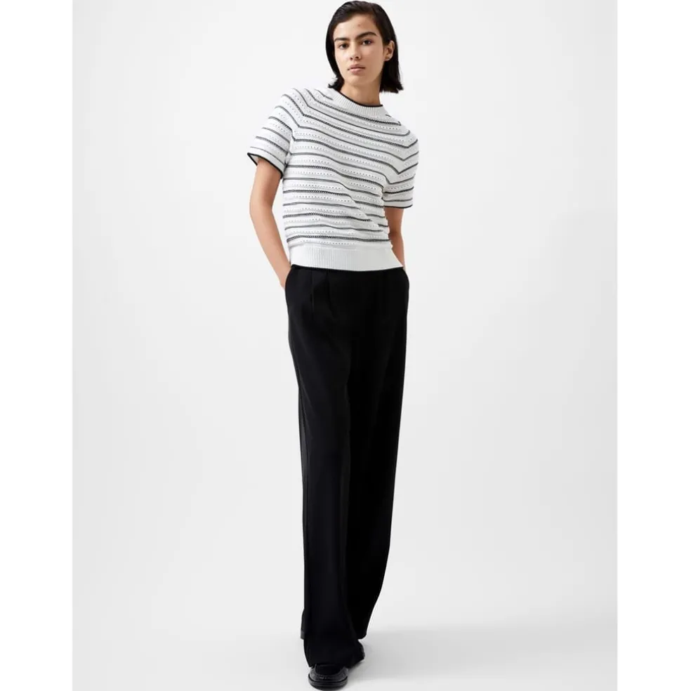 French Connection Crew Neck Regular Fit Sweater in White