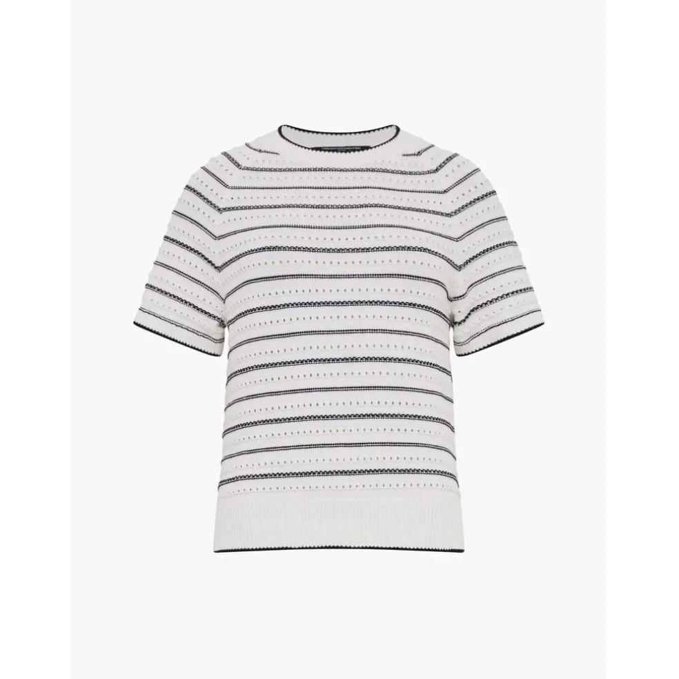 French Connection Crew Neck Regular Fit Sweater in White