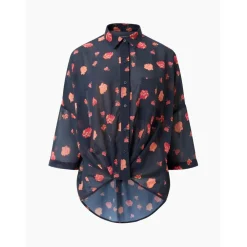 French Connection Ella Relaxed Fit Floral Shirt in Blue