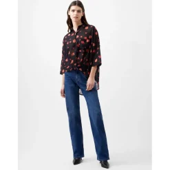French Connection Ella Relaxed Fit Floral Shirt in Blue
