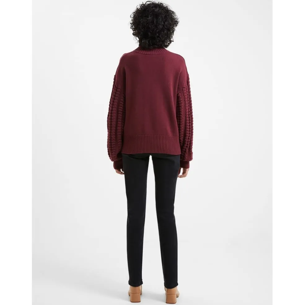 French Connection High Neck Relaxed Fit Sweater in Red