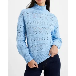 French Connection Linny Funnel Neck Regular Fit Sweater in Blue