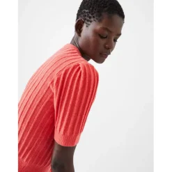 French Connection Lola Crew Neck Regular Fit Sweater in Red