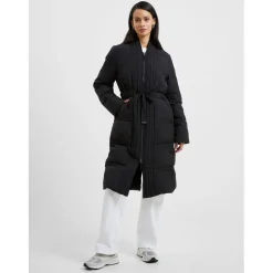 French Connection Long Shawl Neck Relaxed Fit Coat in Black