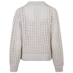 French Connection Manda Pointelle Relaxed Fit Sweater in Beige