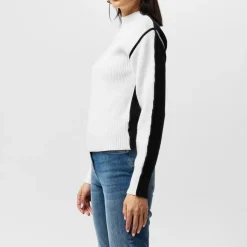French Connection Mock Neck Relaxed Fit Sweater in White