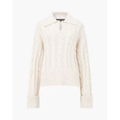 French Connection Regular Fit Long Sleeve Kyla Sweater in White