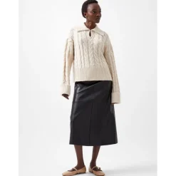 French Connection Regular Fit Long Sleeve Kyla Sweater in White