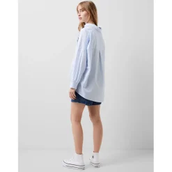 French Connection Rhodes Relaxed Fit Long Sleeve Shirt in Blue
