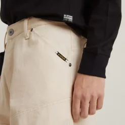 G Star Relaxed Fit Straight Pants in Beige