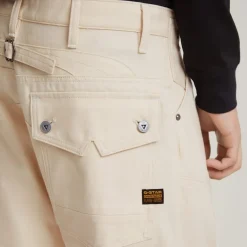 G Star Relaxed Fit Straight Pants in Beige