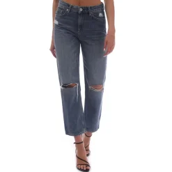 Gant Camie Relaxed Fit Cropped Ripped Jeans in Blue