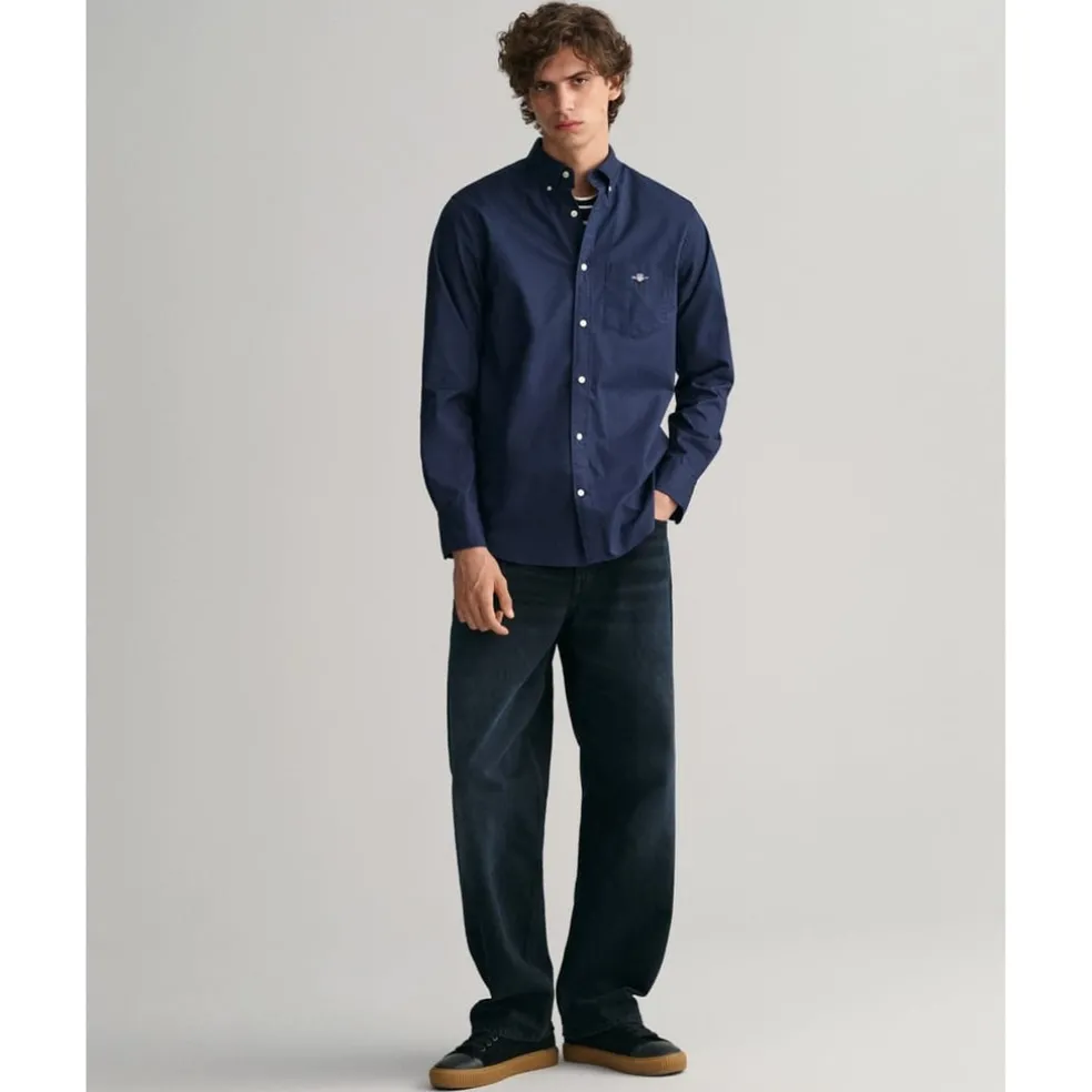 Gant Fit Poplin Shirt in Blue