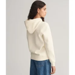 Gant Logo Archive Shield Hoodie in Cream