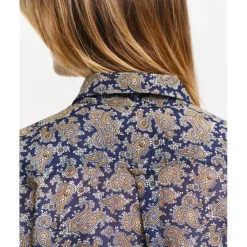 Gant Paisley Long Sleeve Regular Fit Shirt in Blue