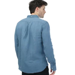 Gant Regular Fit Garment Dyed Linen Shirt in Blue