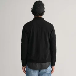 Gant Superfine Lambswool Zip Cardigan in Black