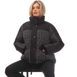 Gant Tweed Down Jacket in Black