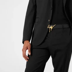 Giuseppe Zanotti Script Logo Belt in Black