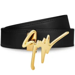 Giuseppe Zanotti Script Logo Belt in Black