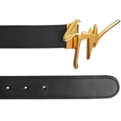 Giuseppe Zanotti Script Logo Belt in Black