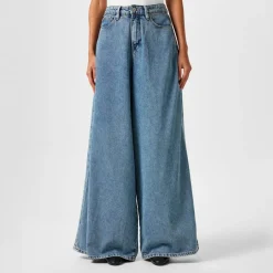 Good American Panelled Wide Leg Jeans in Blue