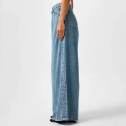 Good American Panelled Wide Leg Jeans in Blue