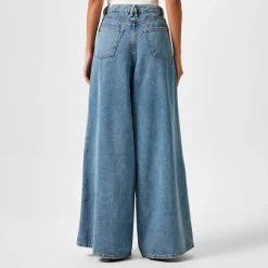 Good American Panelled Wide Leg Jeans in Blue