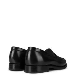Grenson Penny Flat Heel Loafers in Black