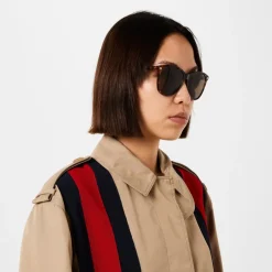 Gucci Oversized Havana Sunglasses in Brown