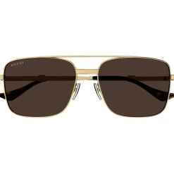 Gucci Web Pattern Sunglasses in Gold