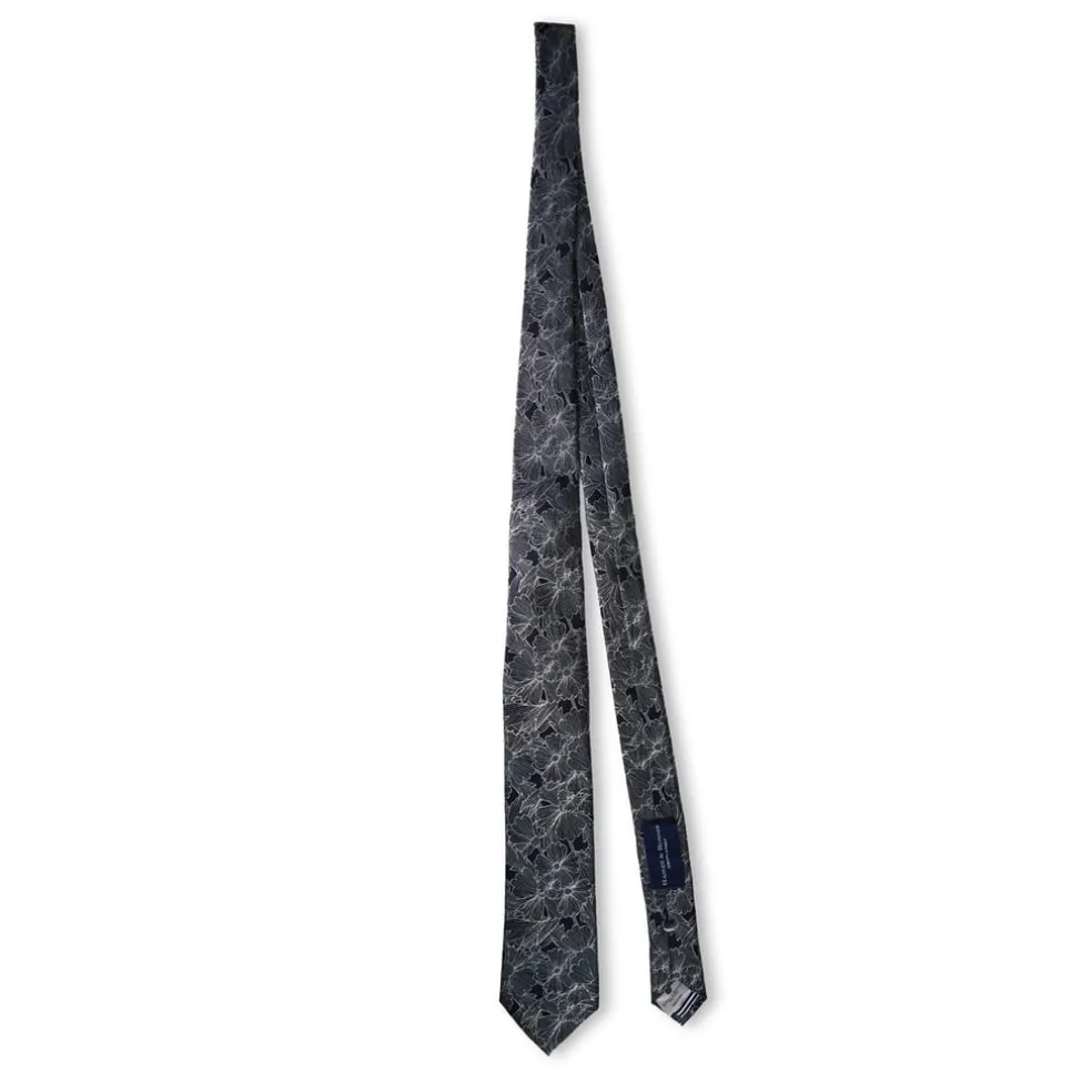 Haines and Bonner Floral Tie in Blue