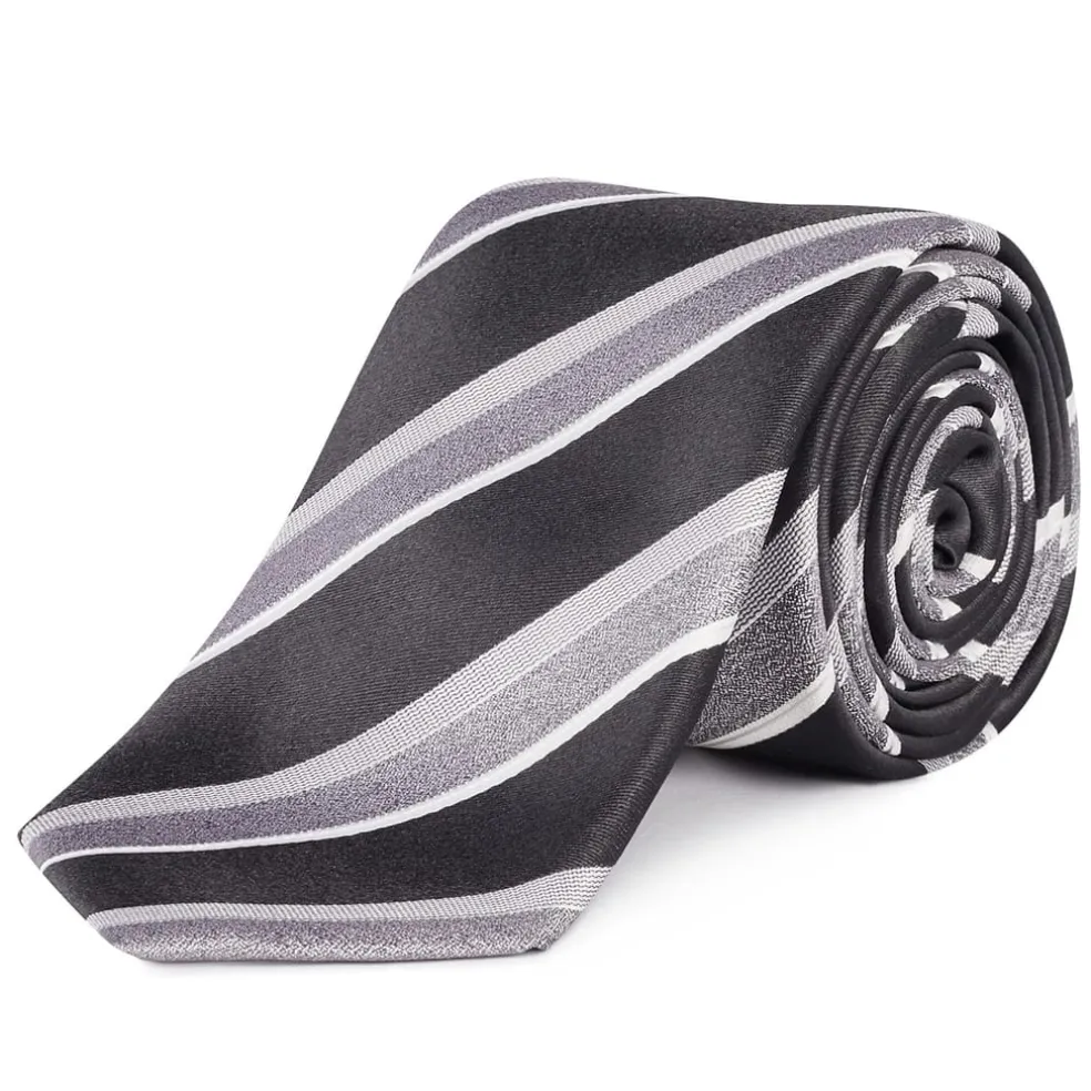Haines and Bonner Stripe Tie in Grey