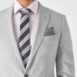 Haines and Bonner Stripe Tie in Grey