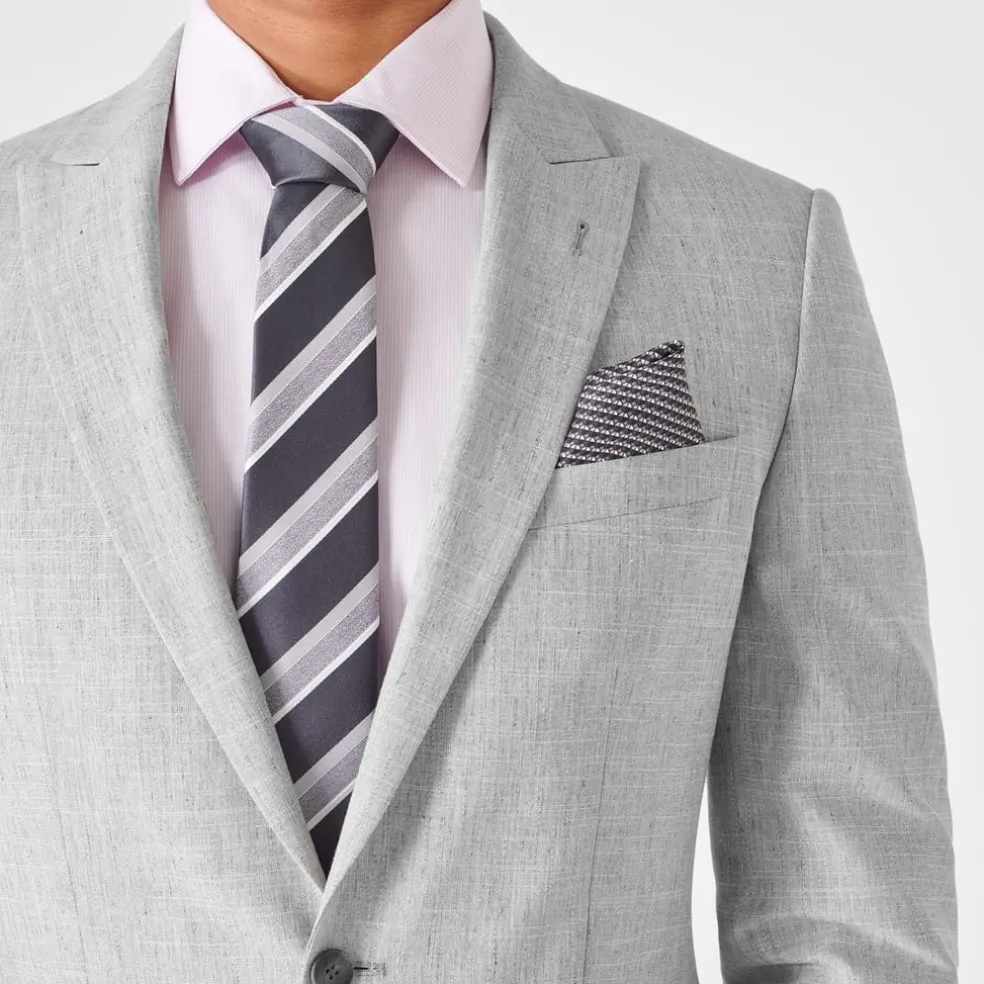Haines and Bonner Stripe Tie in Grey