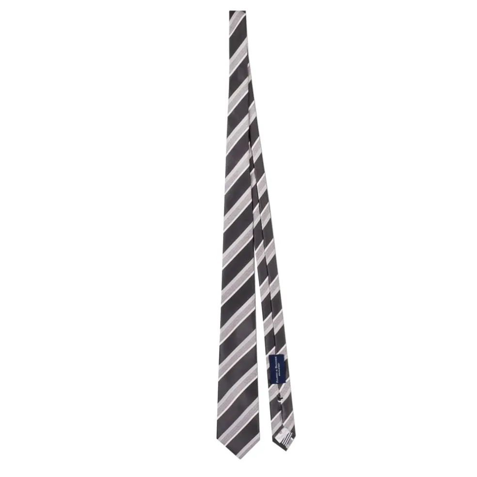 Haines and Bonner Stripe Tie in Grey